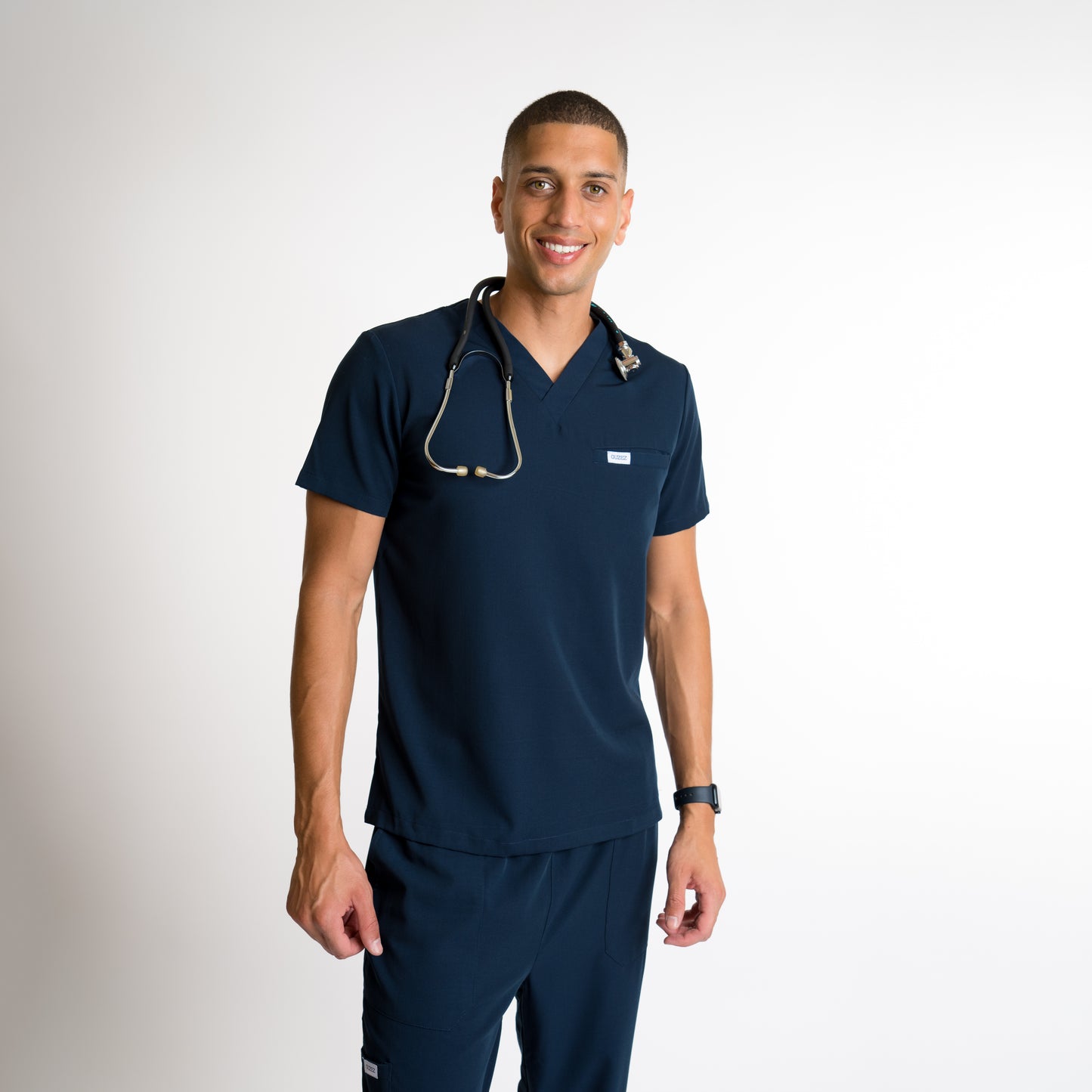 Men short sleeve V neck scrub top/cuzez