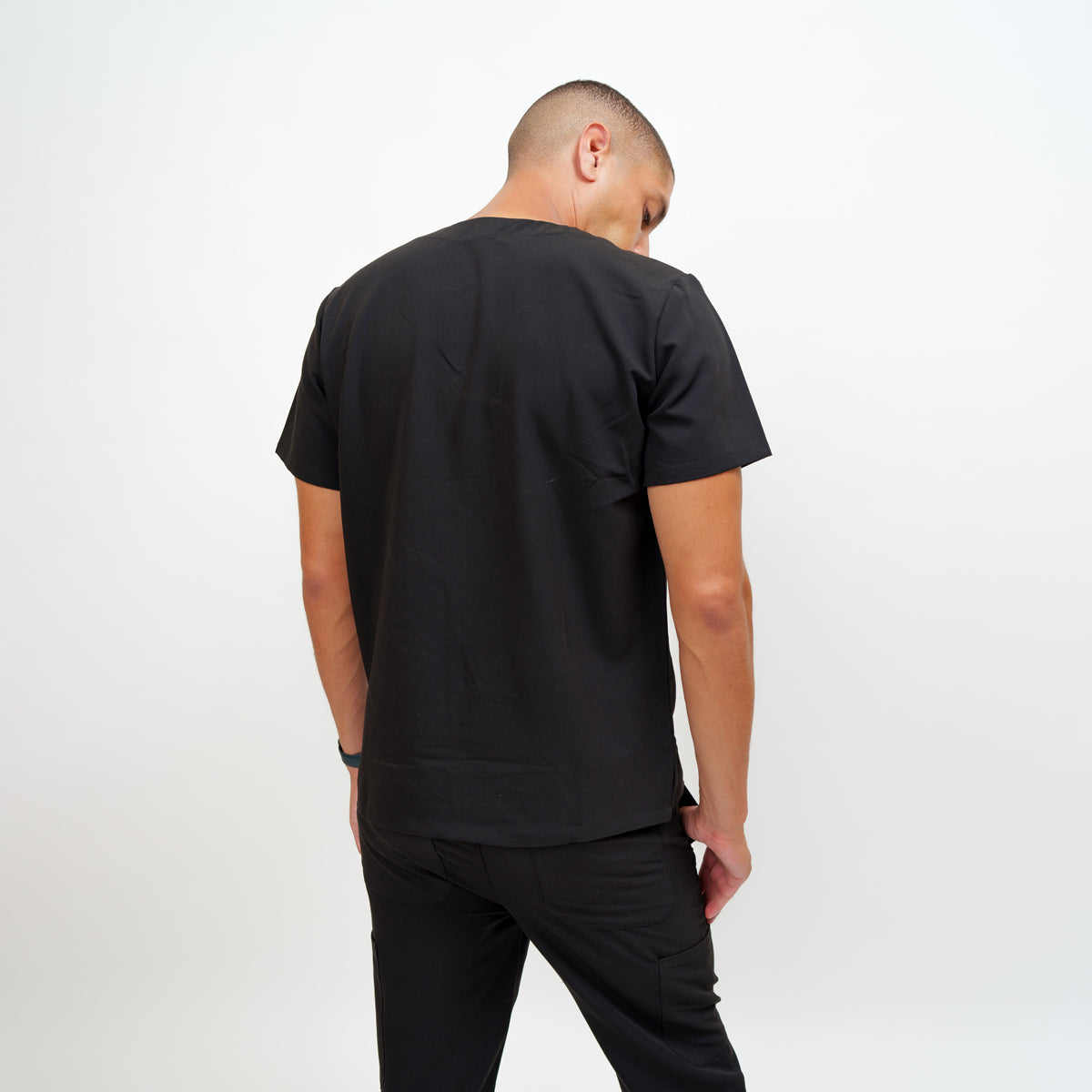 Classic Men's V-neck in Obsidian Black