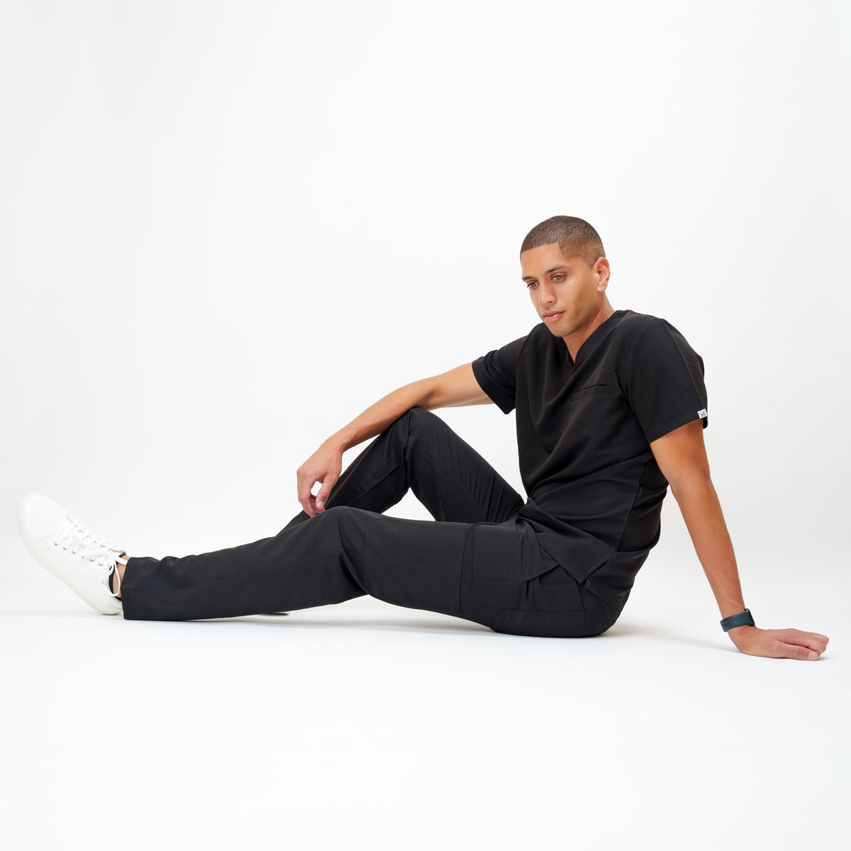 Classic Men's V-neck in Obsidian Black