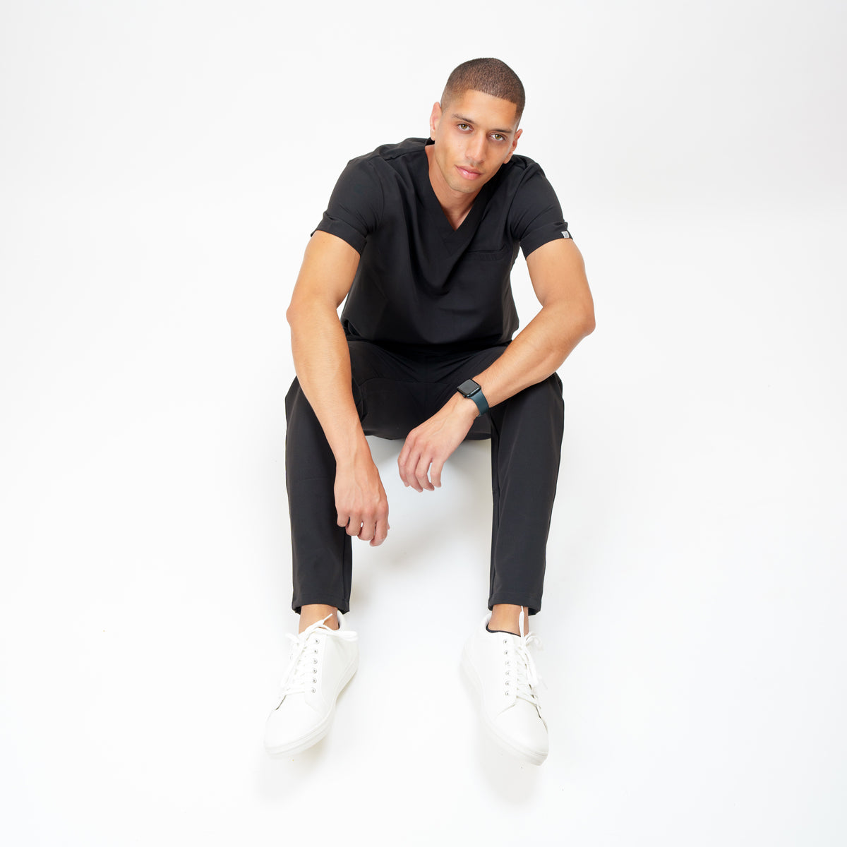 Classic Men's V-neck in Obsidian Black