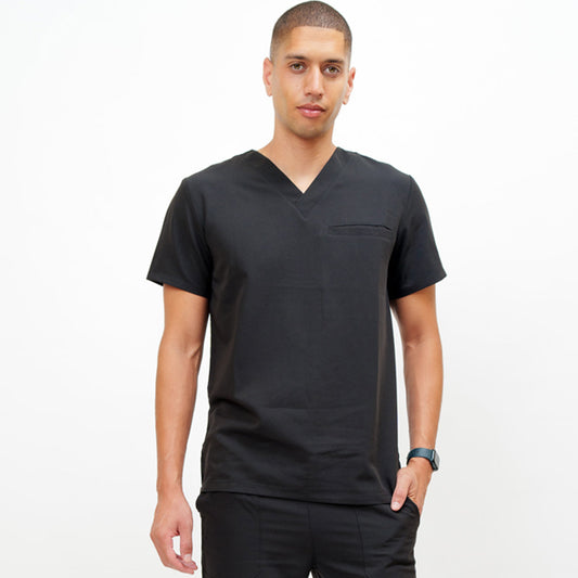 Classic Men's V-neck in Obsidian Black