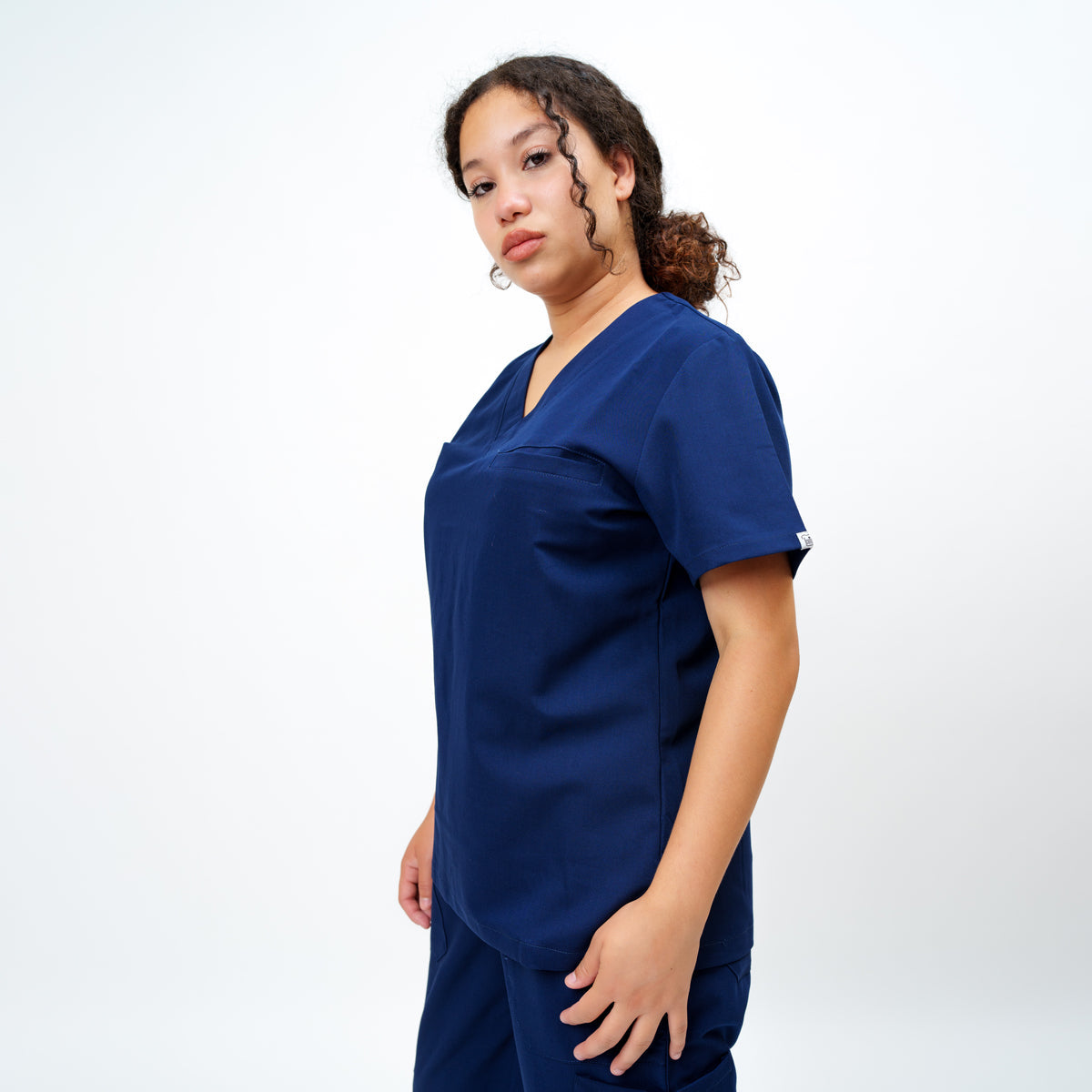 Classic Women's V-neck Top in Loyal Navy