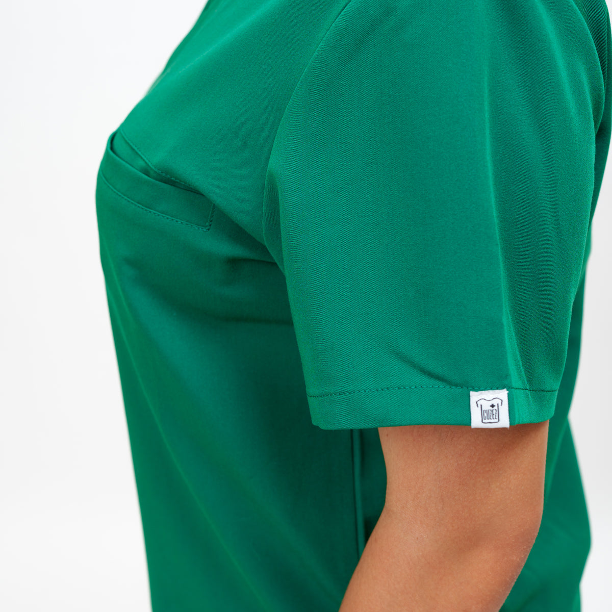 Classic Women's V-neck Top in Evergreen