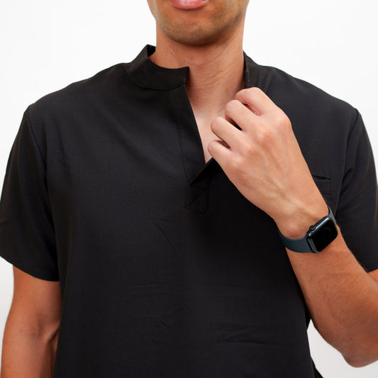 Men's Round Neck Top in Timeless Onyx